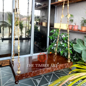 Latha’s Teakwood Swing wooden swing With Pure Brass Links