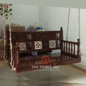 Harish Traditional Teakwood Swing With Pure Brass Links
