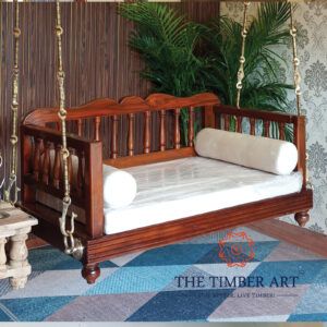 Priti Reversible backrest  Teakwood Swing With Pure Brass Links