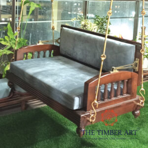 AnkitBhai Teakwood Reversible Swing With Antique 12mm SS Links