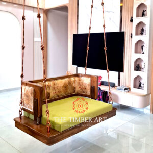 RahulD Teakwood Reversible Swing With RoseGold 12mm SS Links